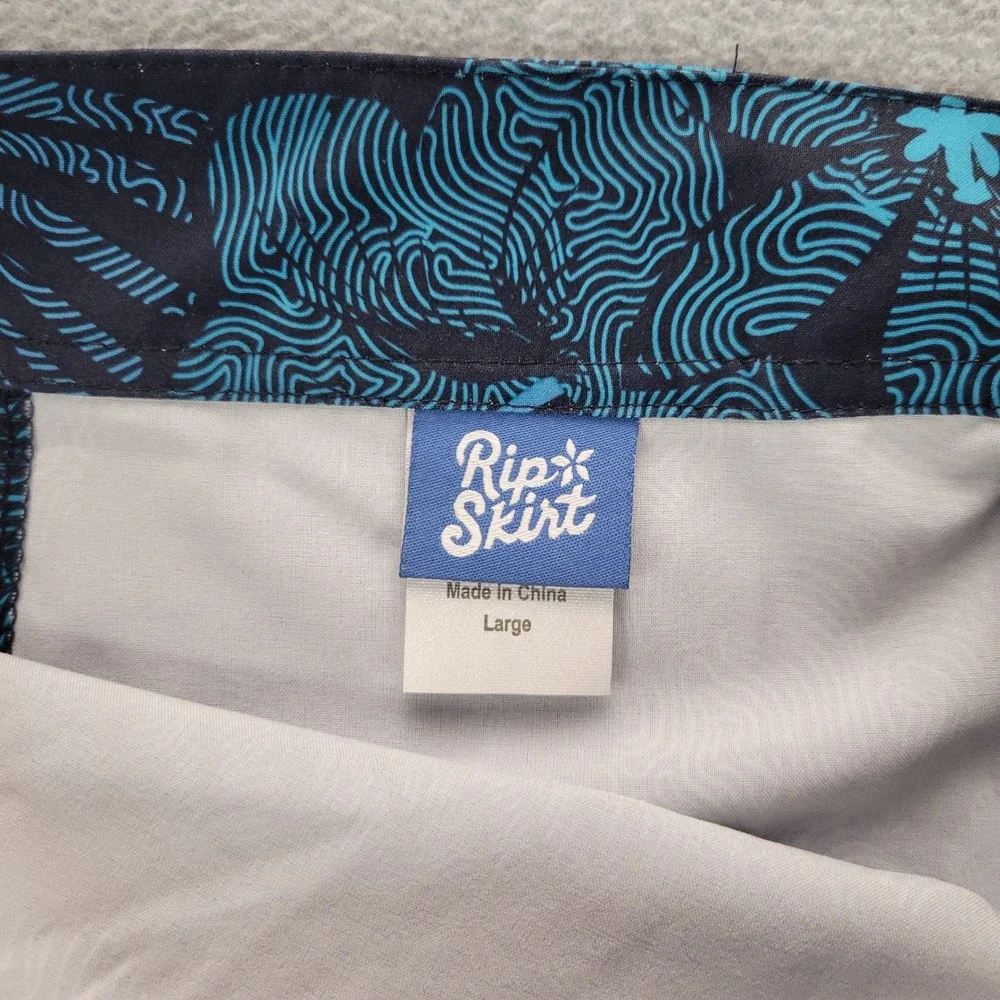 RipSkirt Hawaii Blue Tropical Floral Hibiscus Wrap Skirt Large Quick Dry Summer‎